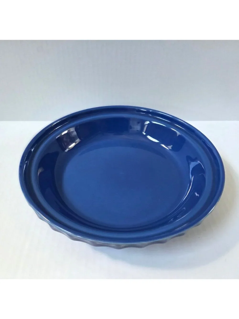 Longaberger Woven Traditions Cornflower Blue Pottery Pie Plate Dish USA Made